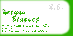 matyas blazsej business card